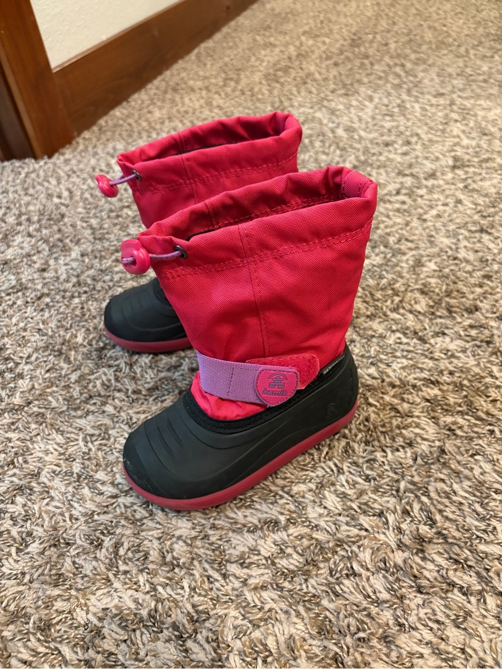 Kamik Girls Snow Boots Toddler Size 10 Pink Black Waterproof Winter Boots